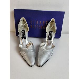 Stuart Weitzman Silver Sexy lame Pumps, Vintage, Size 8